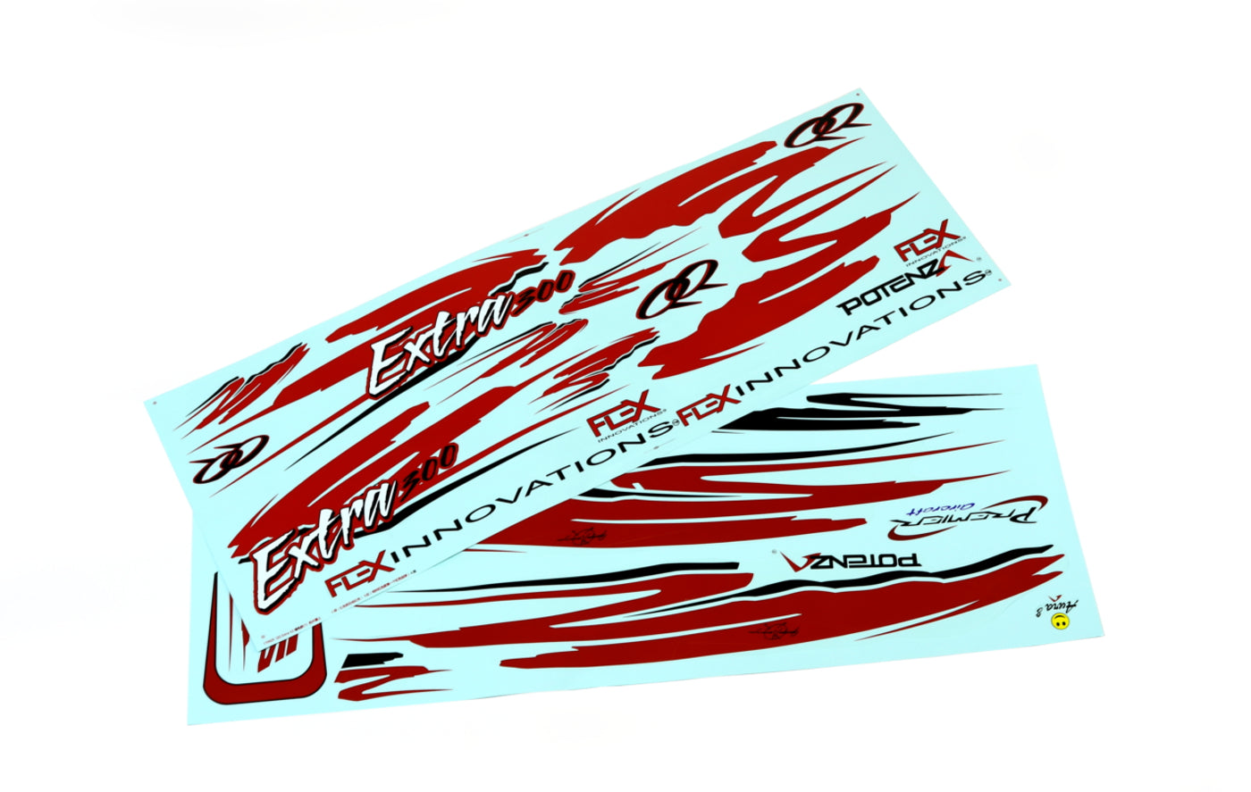 QQ EXTRA 300 G2 RED/BLACK DECAL SET