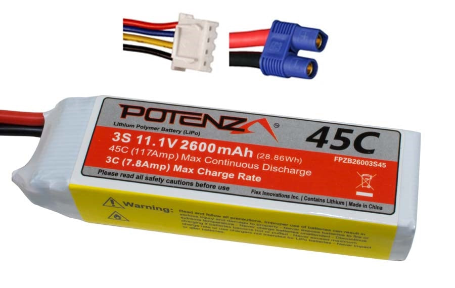 3S 2600MAH 45C LIPO BATTERY