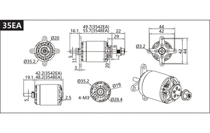 DUALSKY EA XM3542 540KV BL MOTOR