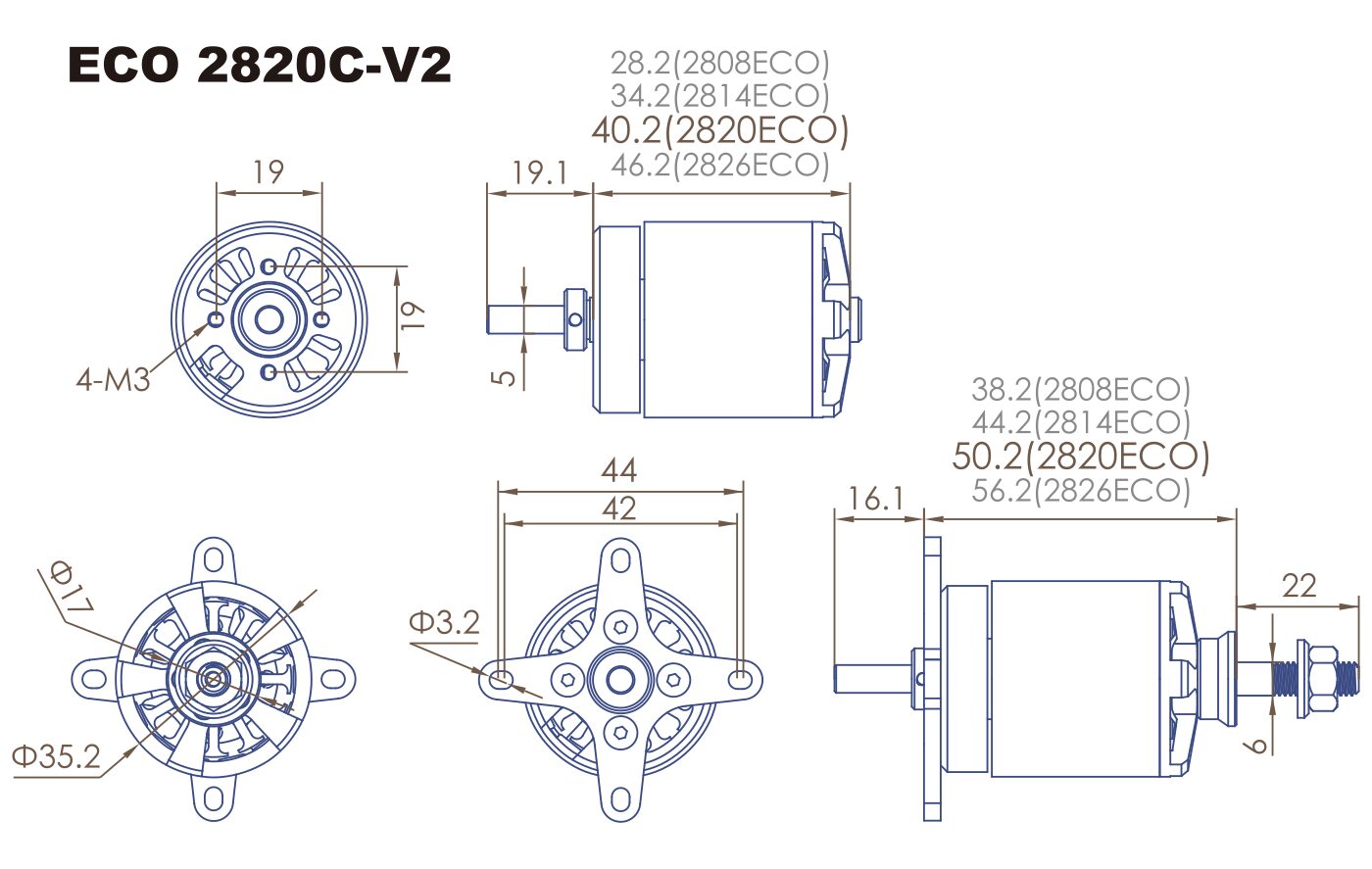 DUALSKY 2826C V2 ECO 560KV BL MOTOR