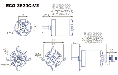 DUALSKY 2826C V2 ECO 560KV BL MOTOR