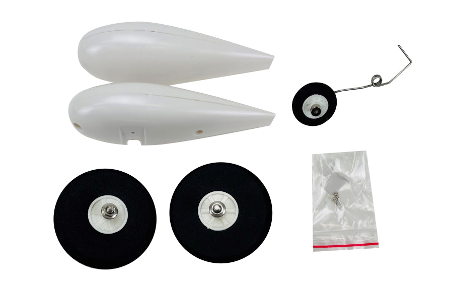Yak 55 10E WHEEL PANT SET W/WHEELS, AXLES & TAIL GEAR