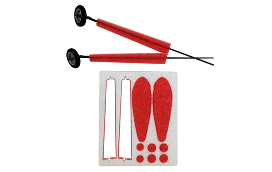 ULTIMATE FP 5E FOAM WHEEL PANTS & LANDING GEAR SET, (JD RED)