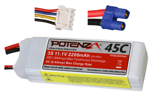 3S 2200MAH 45C LIPO BATTERY