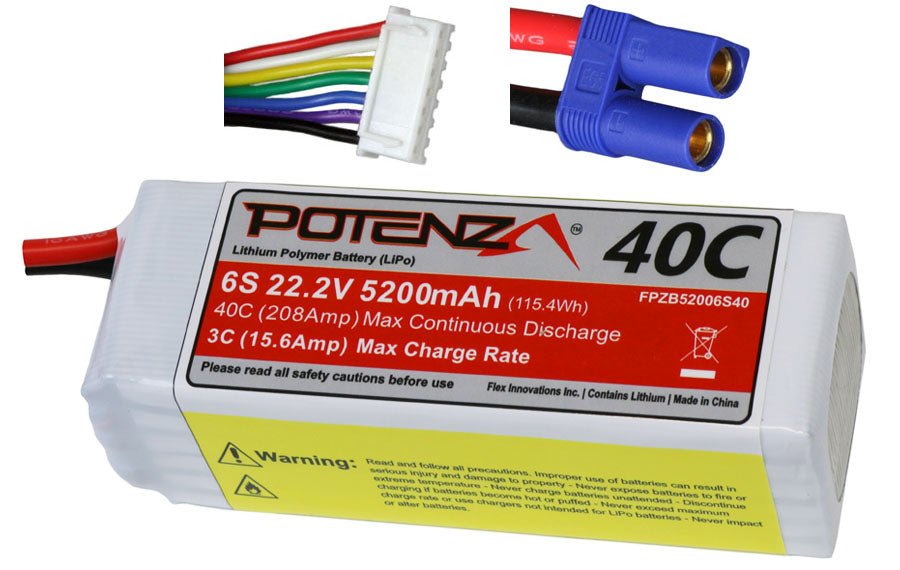 6S 5200MAH 40C LIPO BATTERY