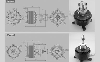 DUALSKY GA6000.8S 180KV MOTOR, SINGLE SHAFT