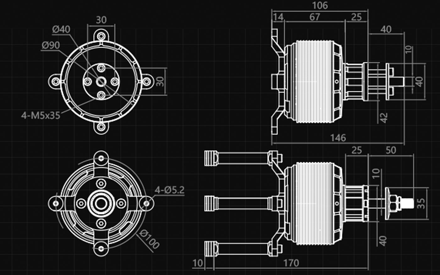 DUALSKY GA8000.9S 140KV MOTOR, SINGLE SHAFT